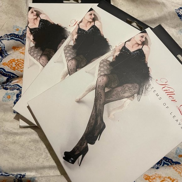 NEW Floral Lace Killer Legs Sexy Tights NWT (one size fits all) - Picture 2 of 5